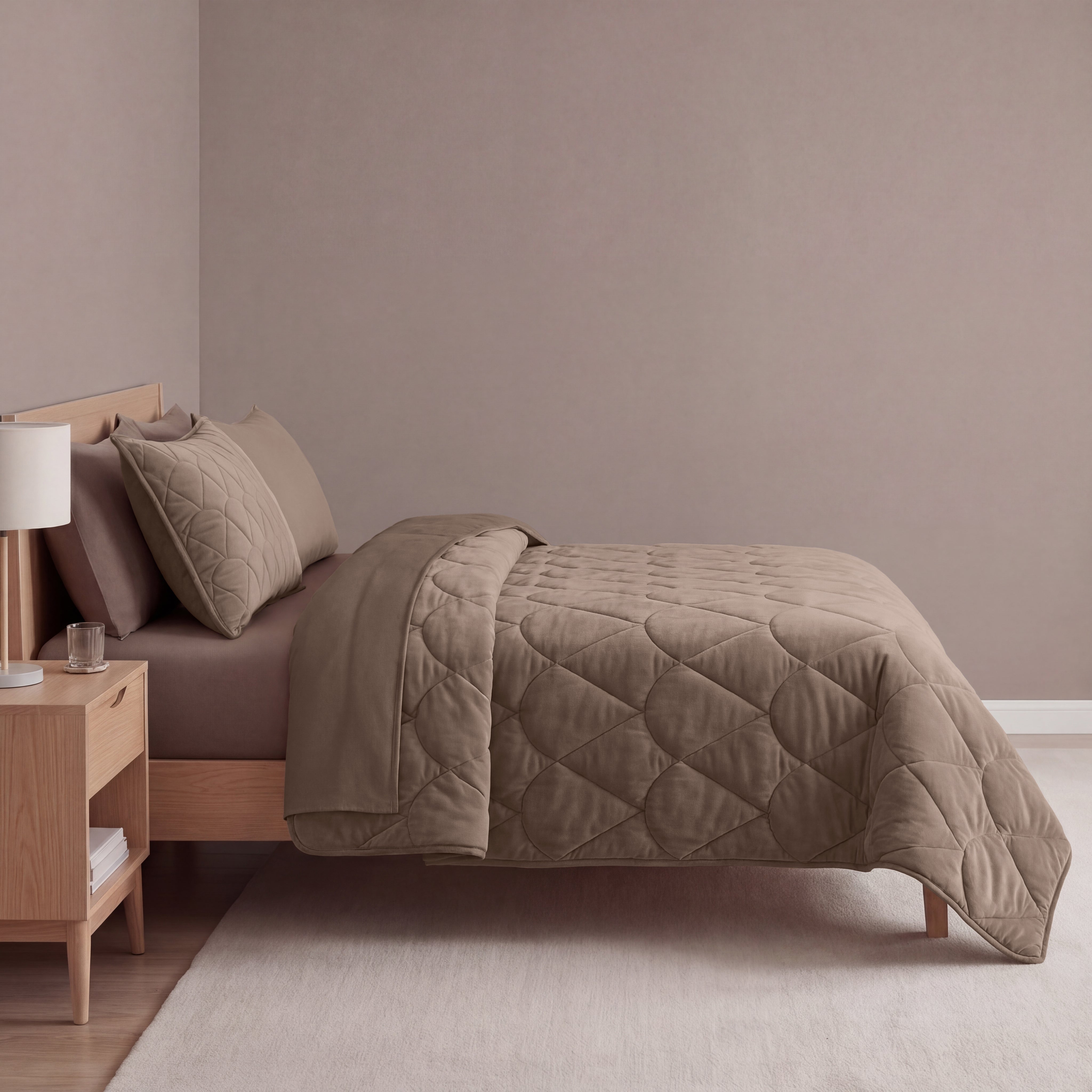 Sleeptime Bettdecke mit Bezug in Einem – Velvet – Braun