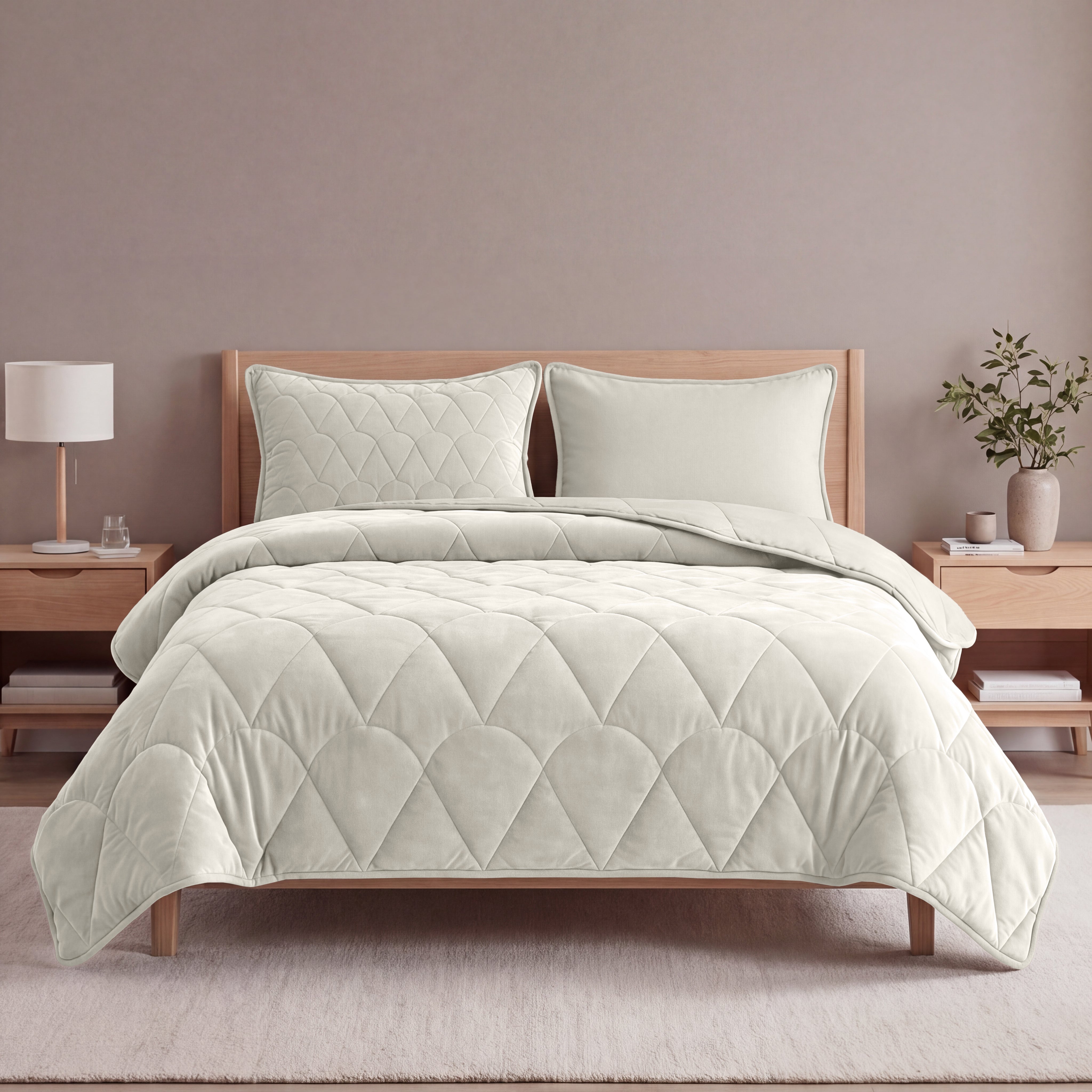 Sleeptime Bettdecke mit Bezug in Einem – Velvet – Beige