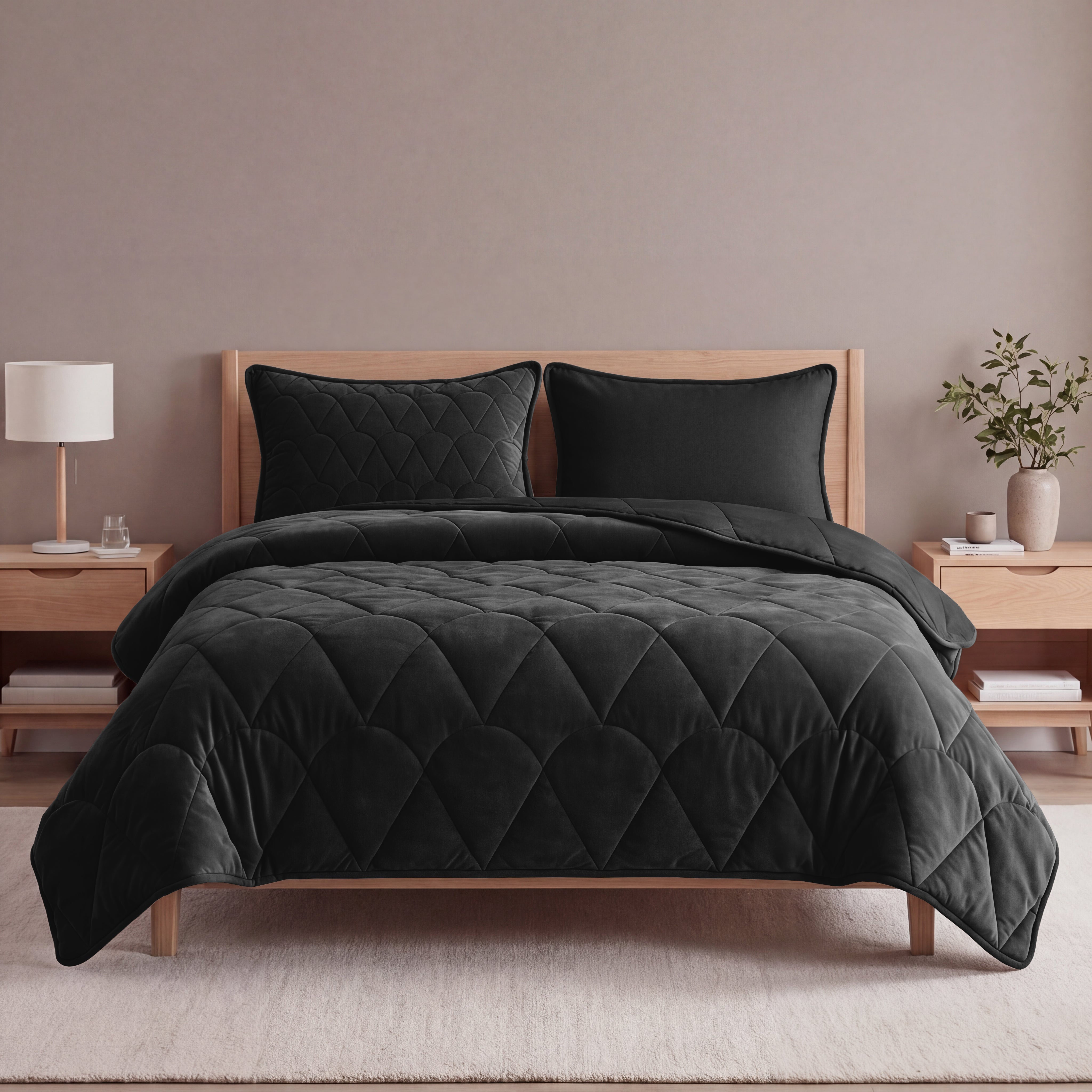 Sleeptime Bettdecke mit Bezug in Einem – Velvet – Schwarz