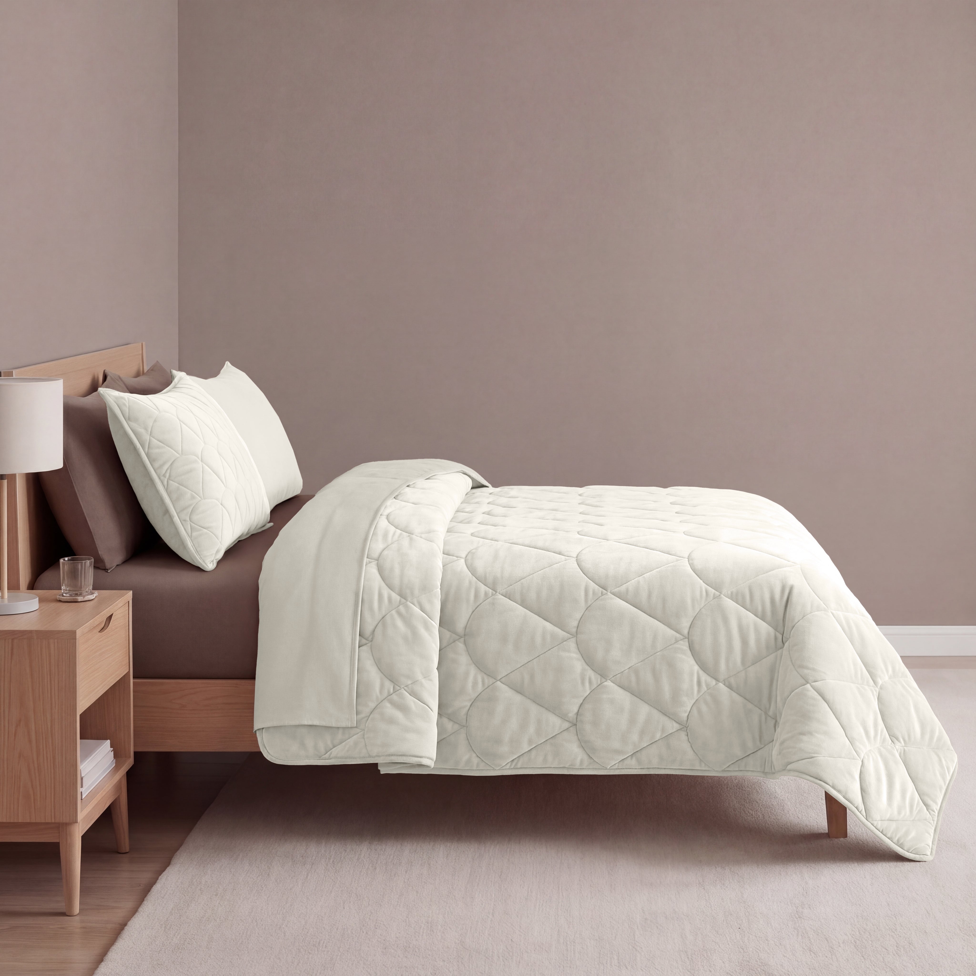 Sleeptime Bettdecke mit Bezug in Einem – Velvet – Beige