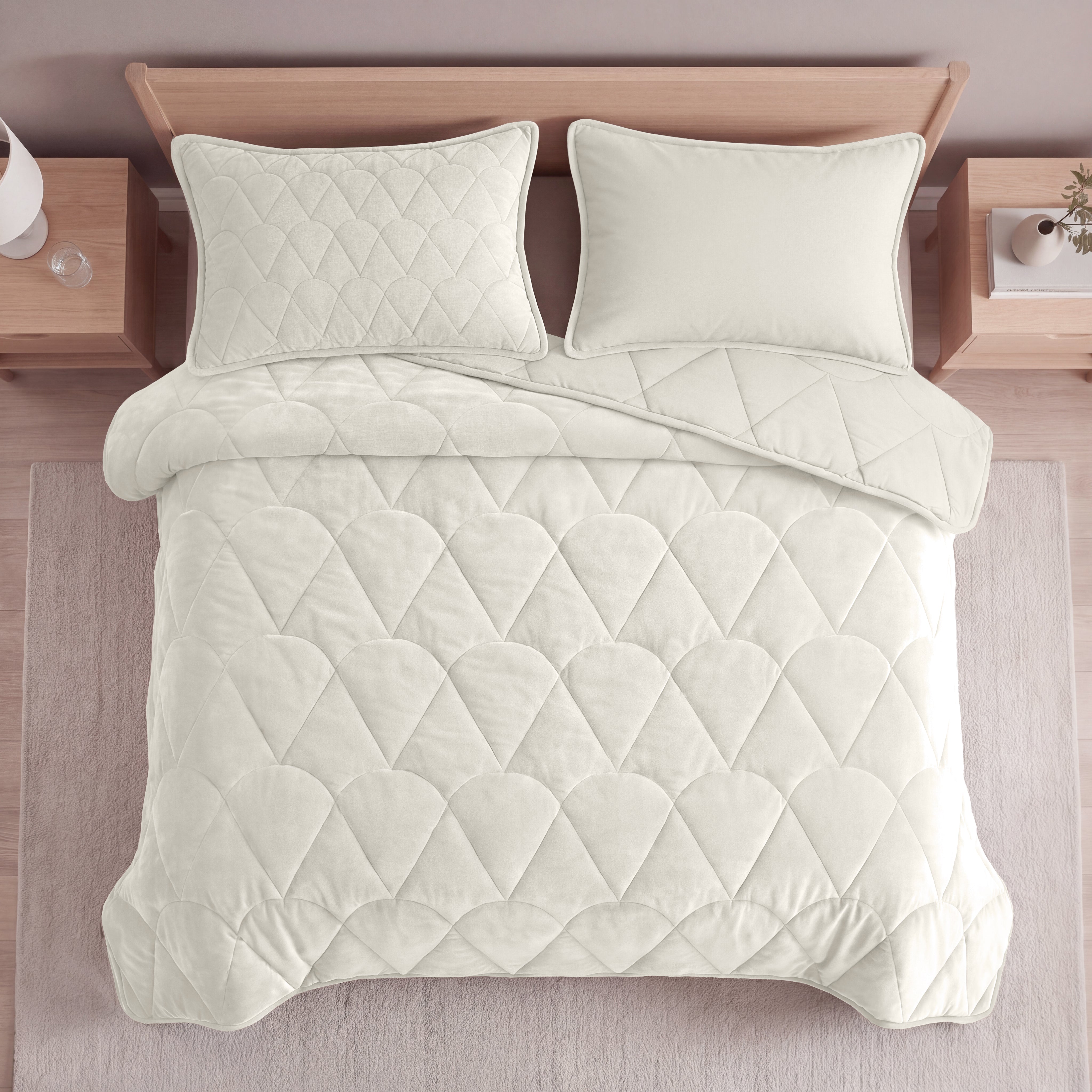 Sleeptime Bettdecke mit Bezug in Einem – Velvet – Beige