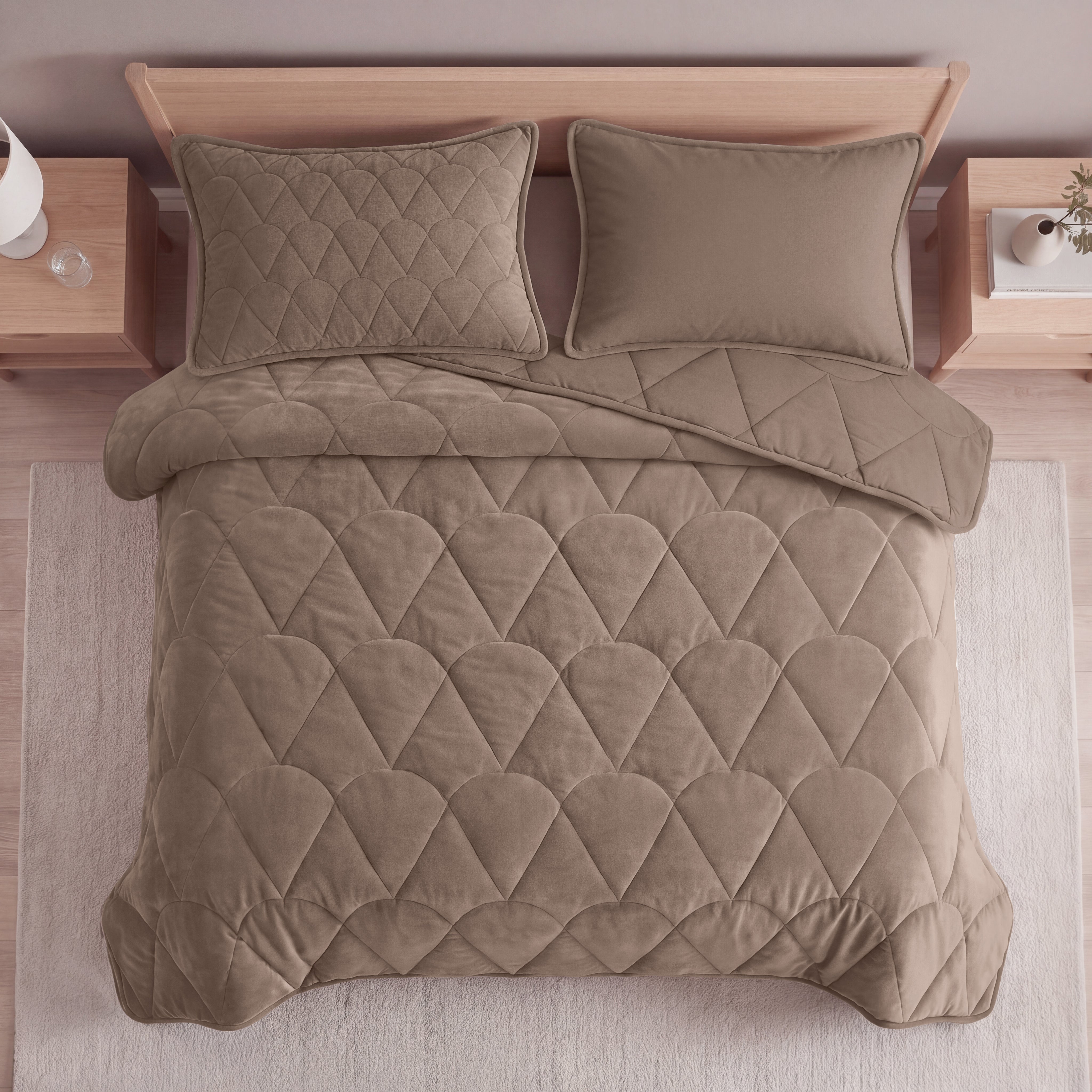 Sleeptime Bettdecke mit Bezug in Einem – Velvet – Braun