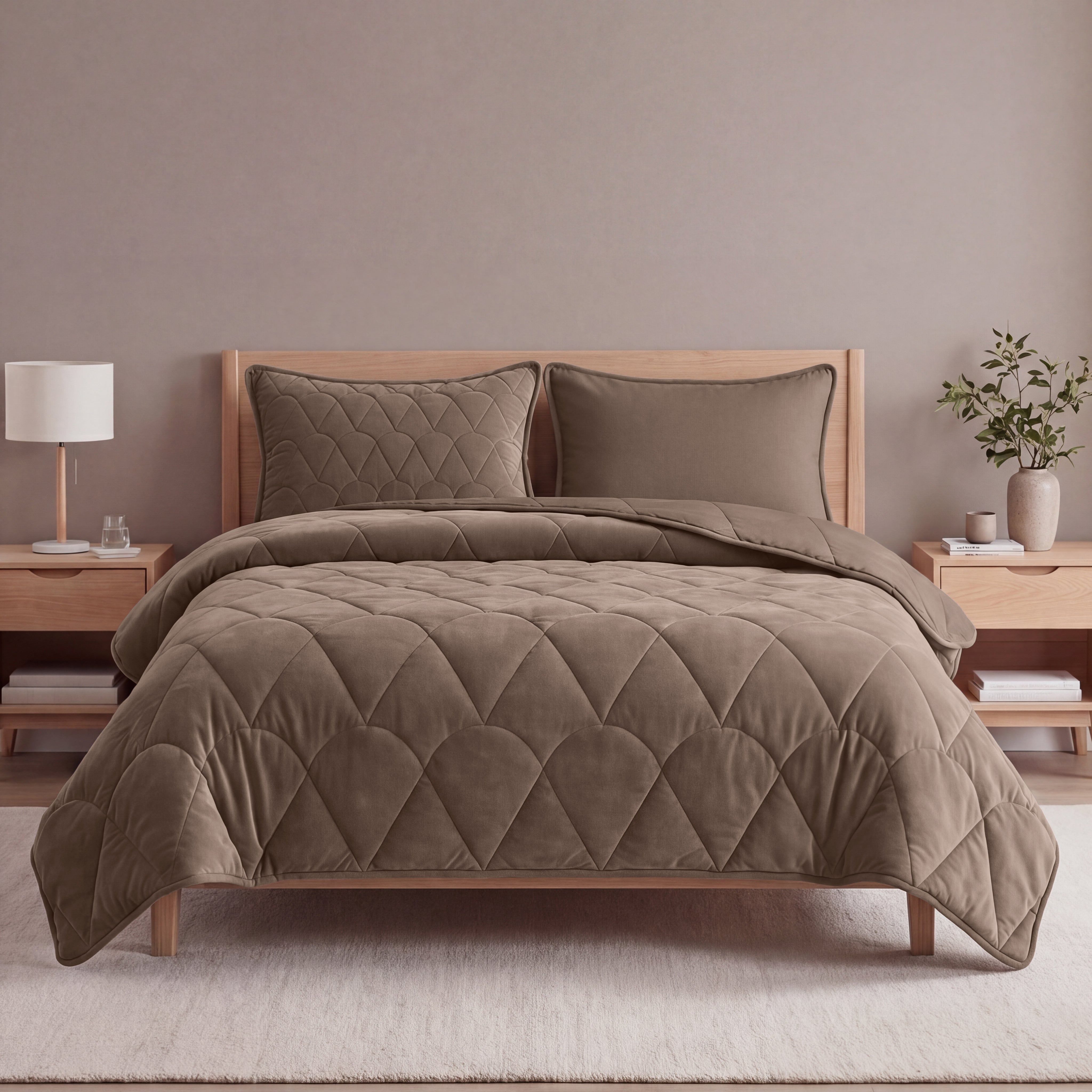 Sleeptime Bettdecke mit Bezug in Einem – Velvet – Braun