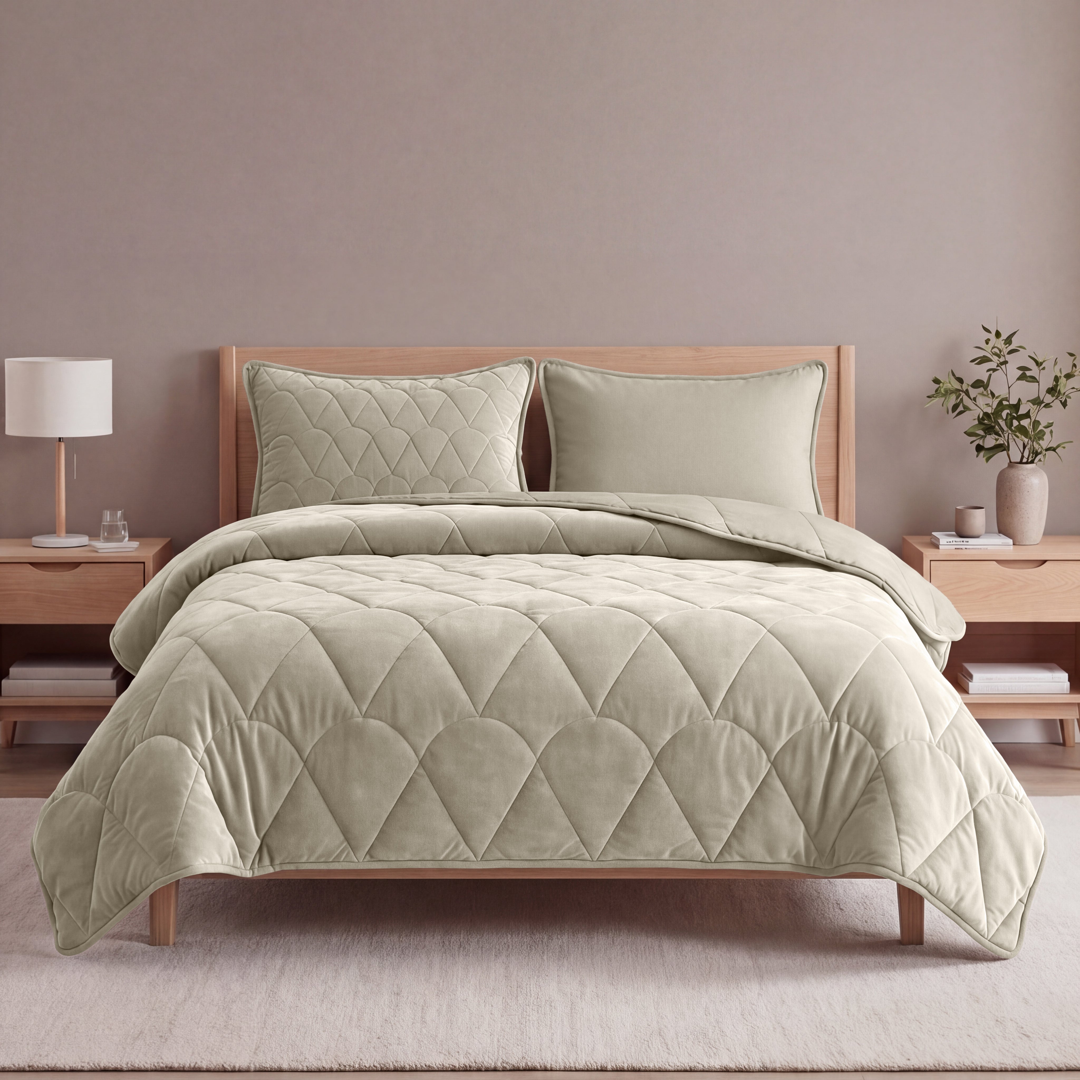 Sleeptime Bettdecke mit Bezug in Einem – Velvet – Taupe