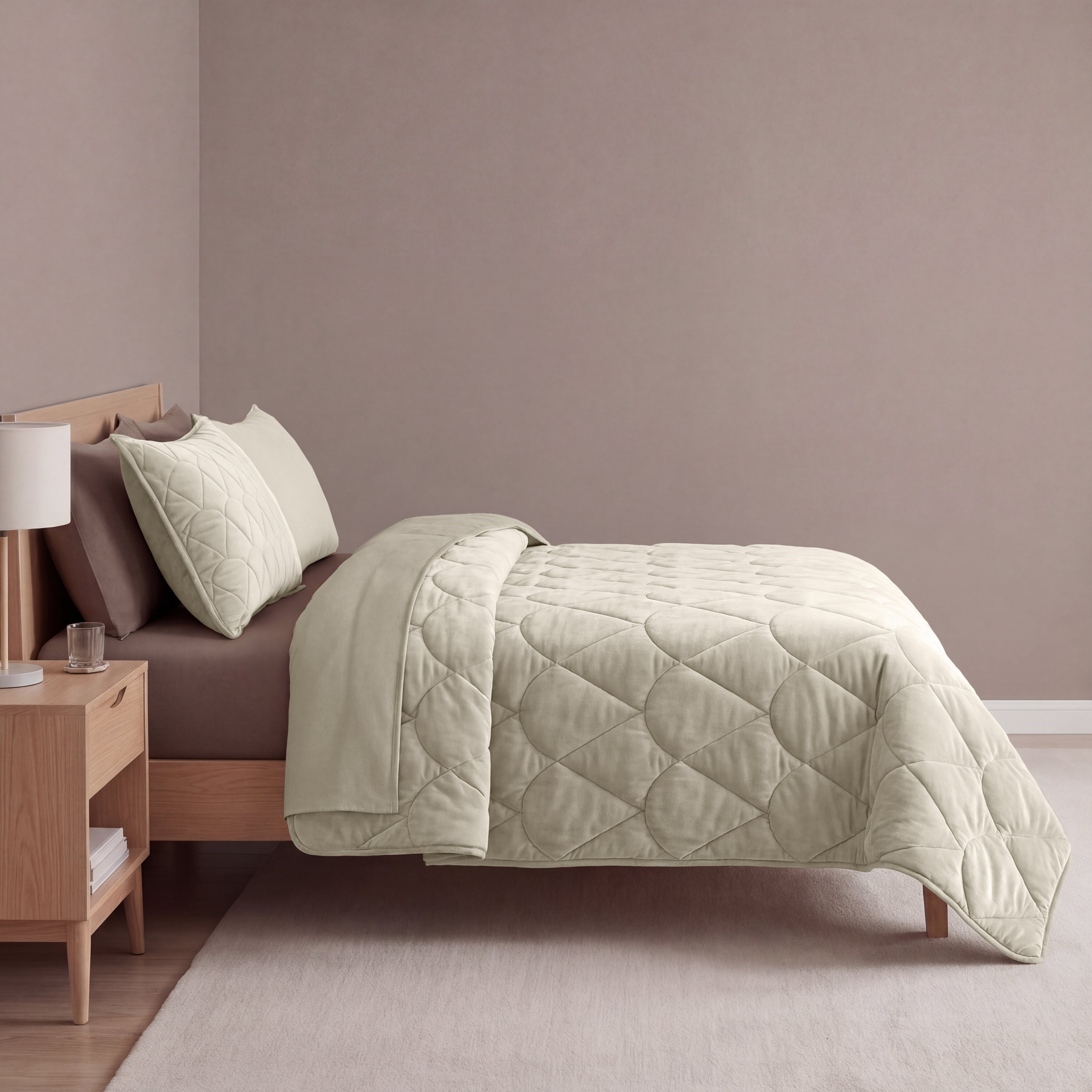 Sleeptime Bettdecke mit Bezug in Einem – Velvet – Taupe